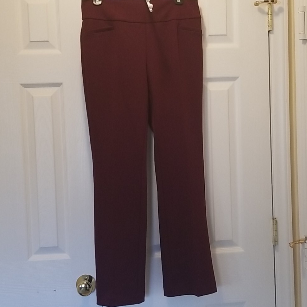 New York & Co. Wine color Ponte Knit Pull on Pants
